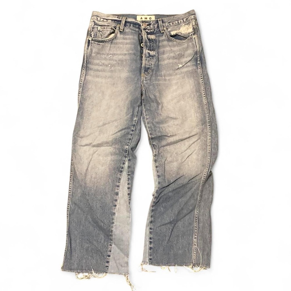 AMO diy charmer wide leg cropped‎ jeans button fly USA 30 (32x27.5)